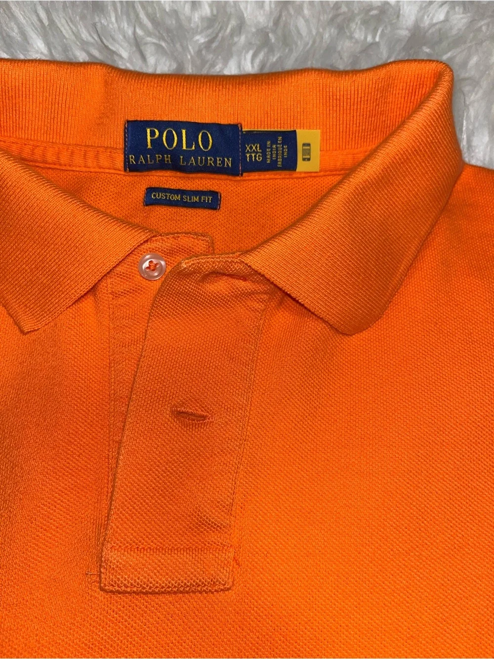 Ralph Lauren Men’s Bright Orange Polo with Blue Pony